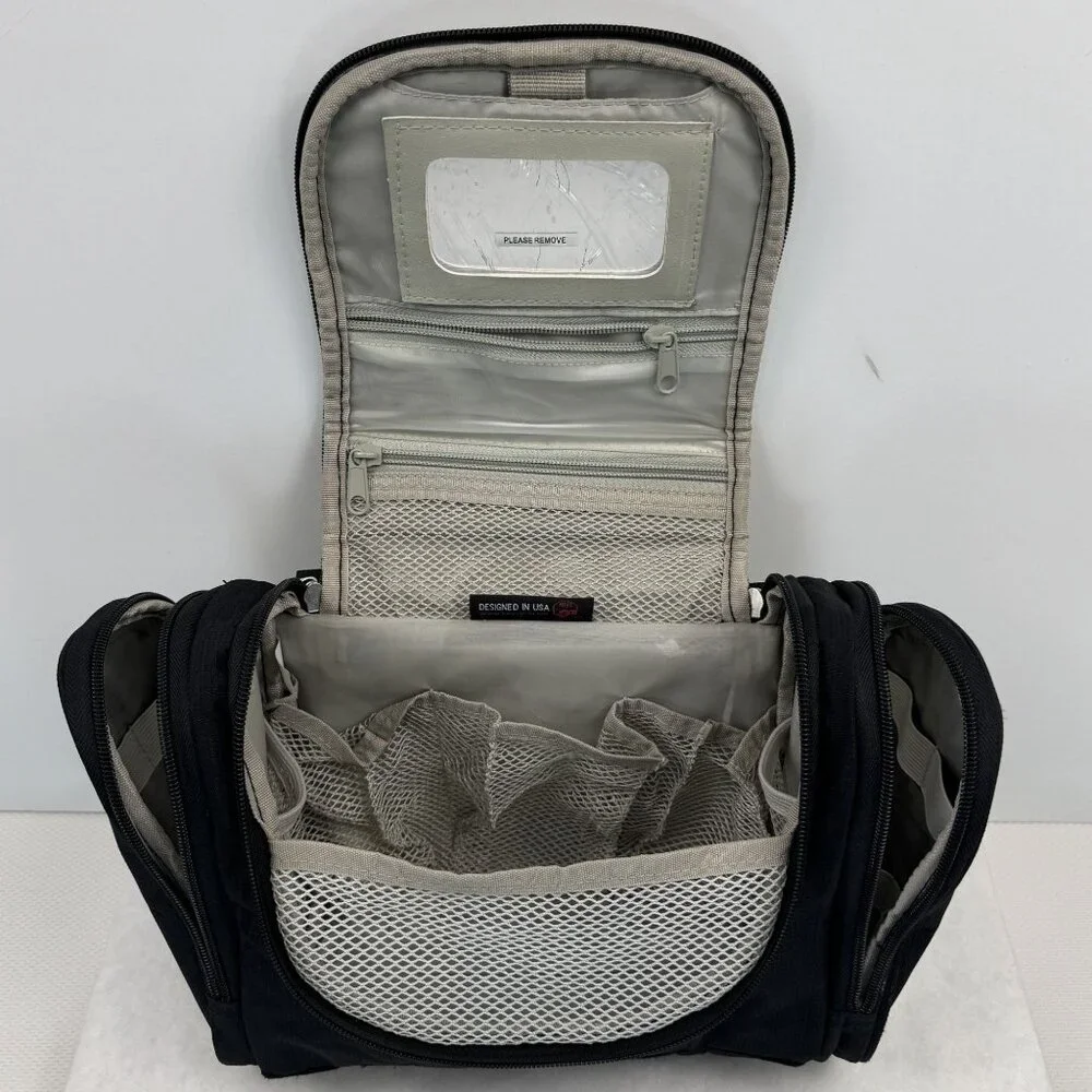 Heys Black Hanging Toiletry Bag Travel Organizer Multiple Compartments Diddy Bag